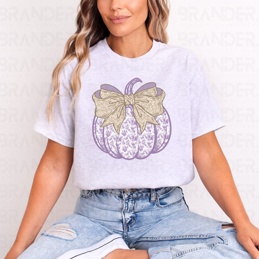 COQUETTE PURPLE FLORAL PUMPKIN - DTF TRANSFER