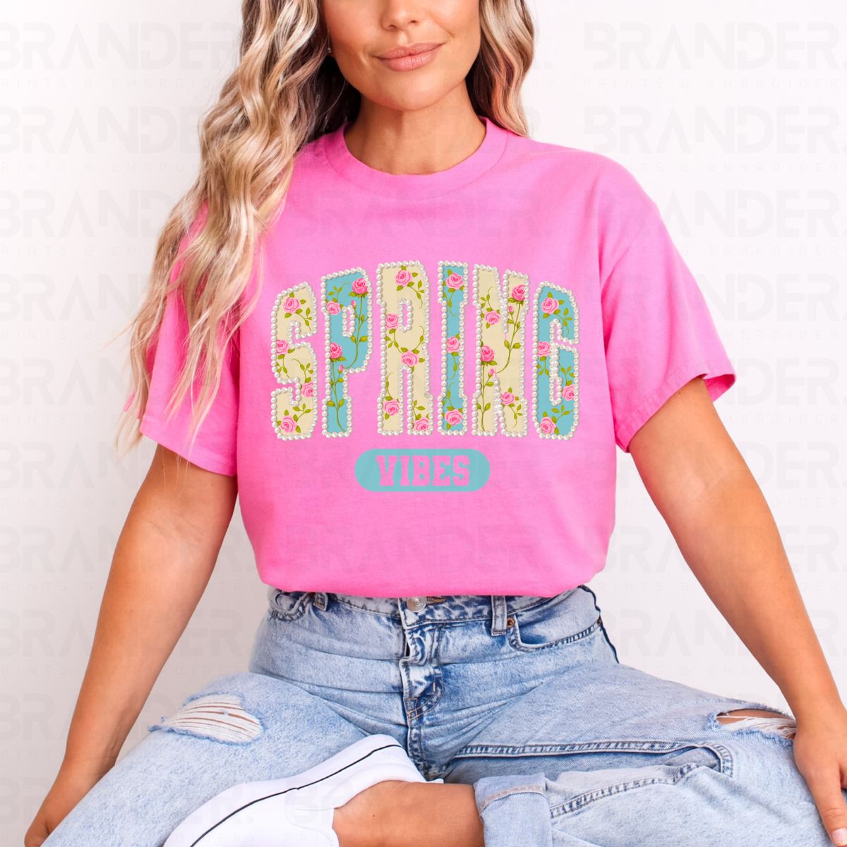 SPRING VIBES *FAUX PEARLS* - DTF TRANSFER