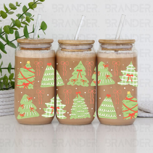 COQUETTE CHRISTMAS TREES AND BOWS - 16 OZ - UV DTF