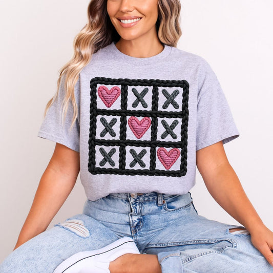 XOXO CHECKERED *FAUX YARN* - DTF TRANSFER