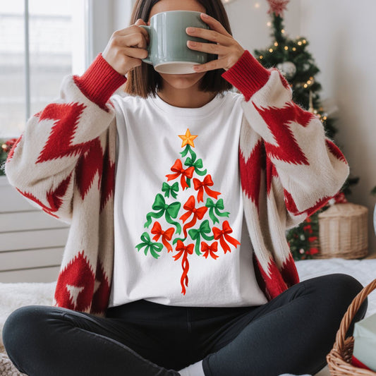 COQUETTE CHRISTMAS TREE BOWS - DTF TRANSFER