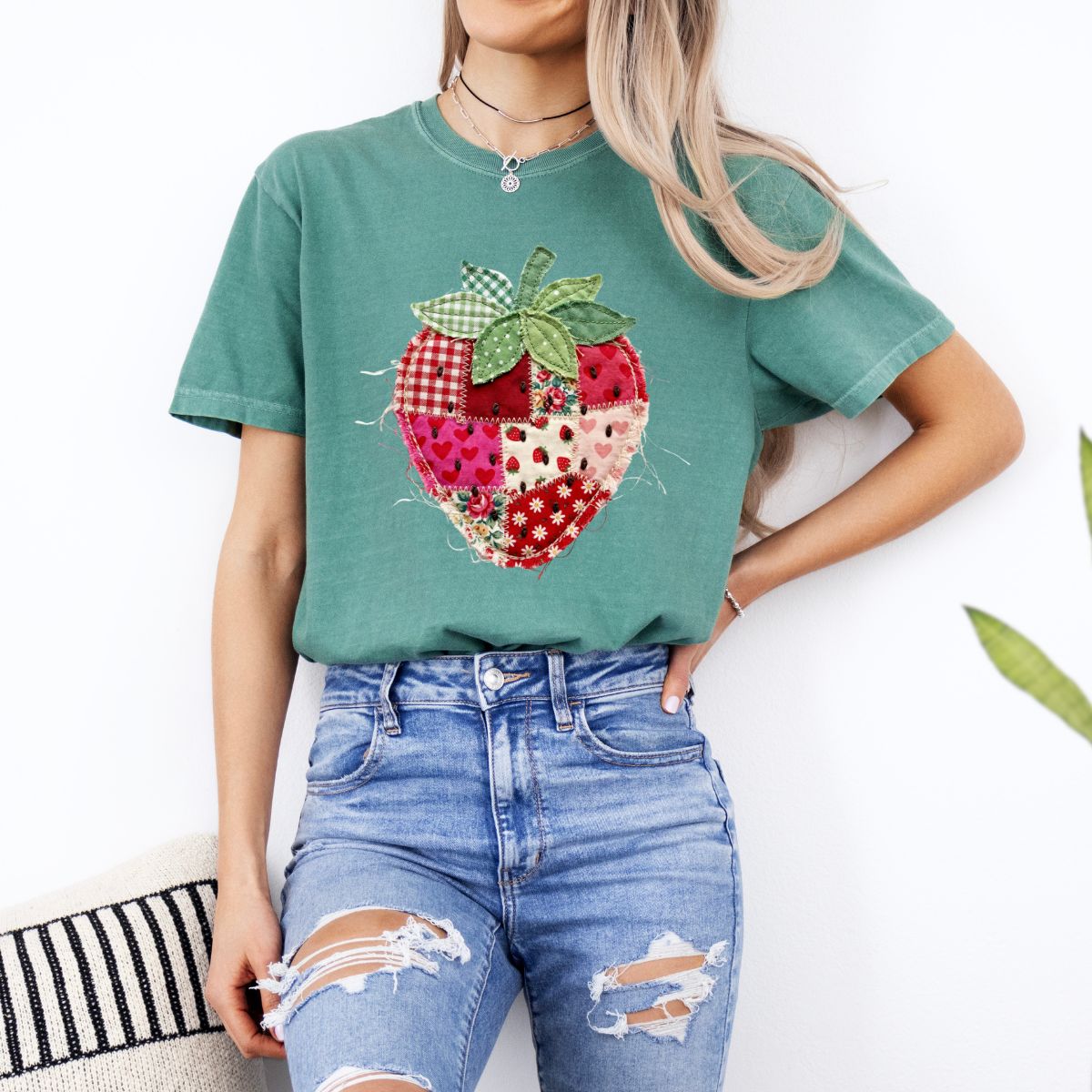 PATCHWORK STRAWBERRY - DTF TRANSFER