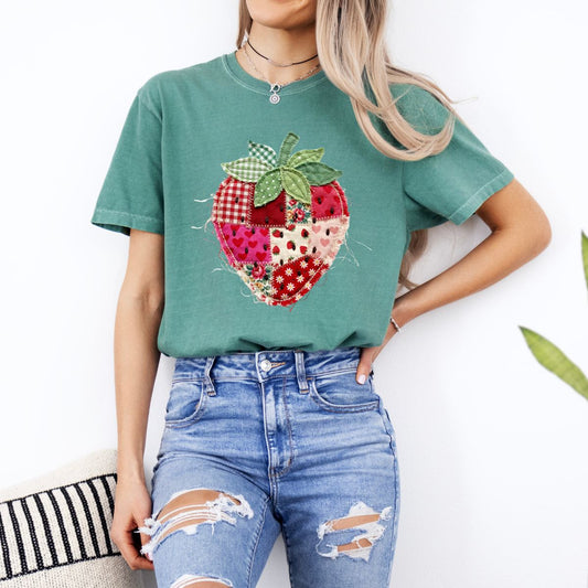 PATCHWORK STRAWBERRY - DTF TRANSFER