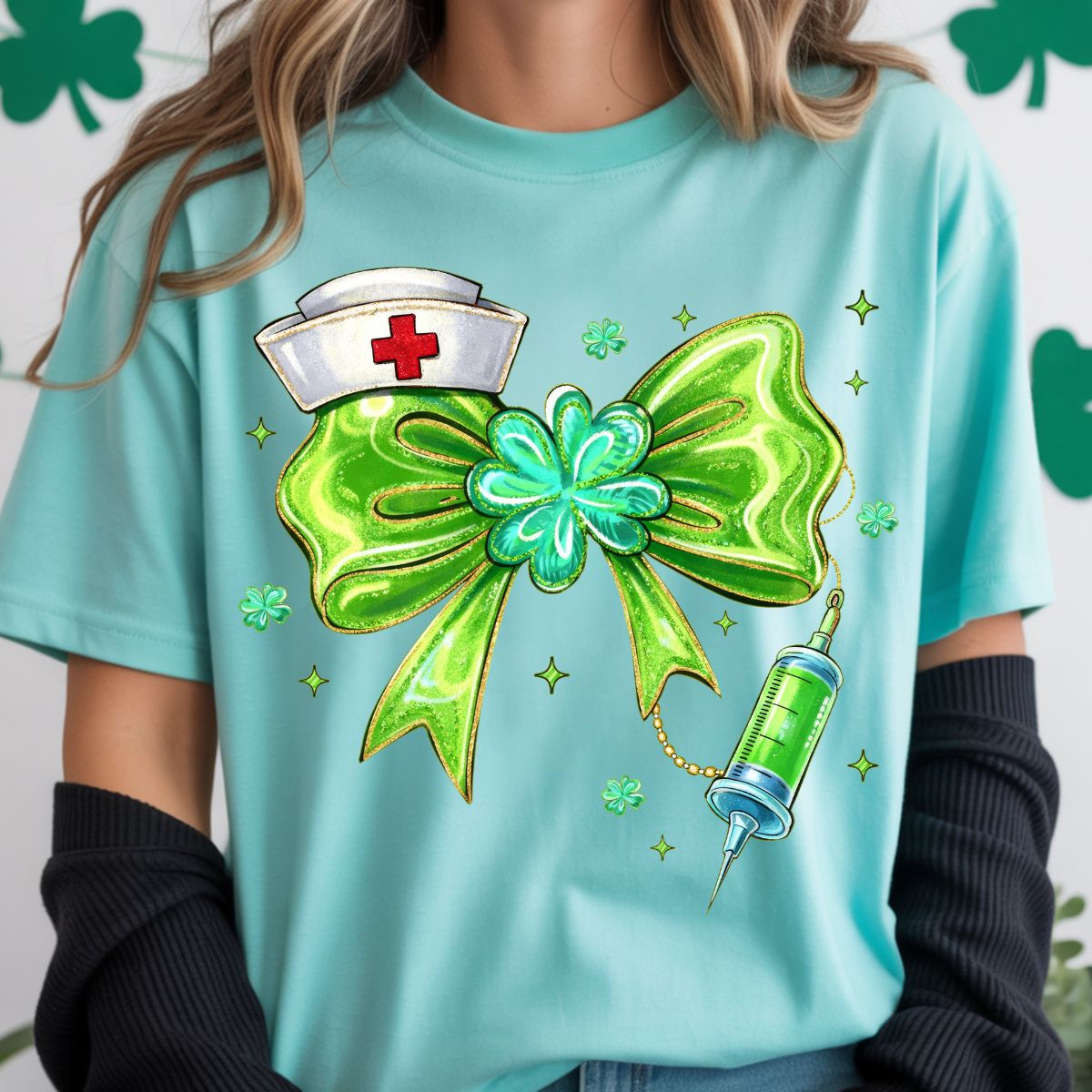 COQUETTE CLOVER NURSE BOW - DTF TRANSFER