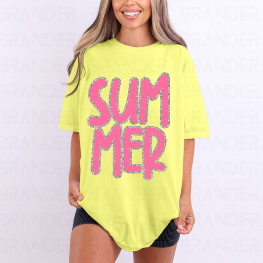 SUMMER - *FAUX GLITTER* - DTF TRANSFER