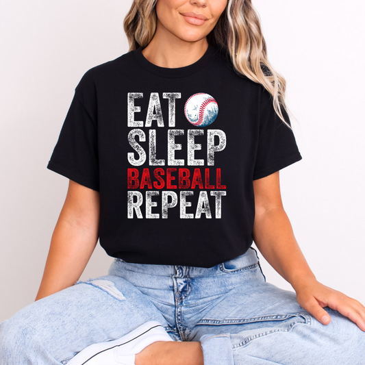 EAT SLEEP BASEBALL REPEAT - DTF TRANSFER