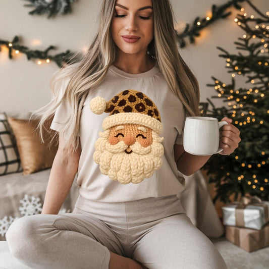 ANIMAL PRINT SANTA *FAUX YARN* - DTF TRANSFER