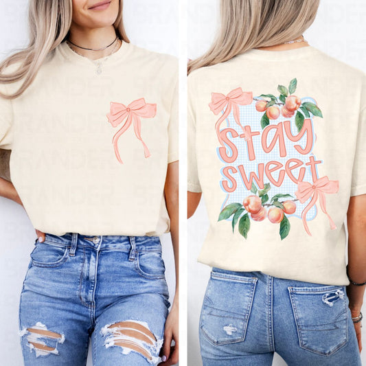 COQUETTE STAY SWEET - FRONT+BACK - DTF TRANSFER