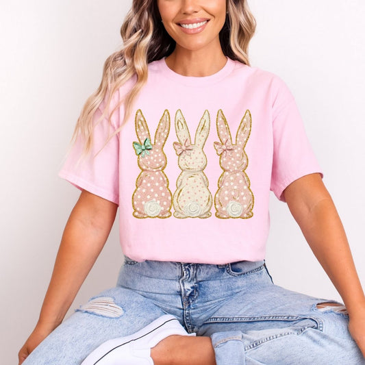 COQUETTE PAINTED BUNNY TRIO - DTF TRANSFER