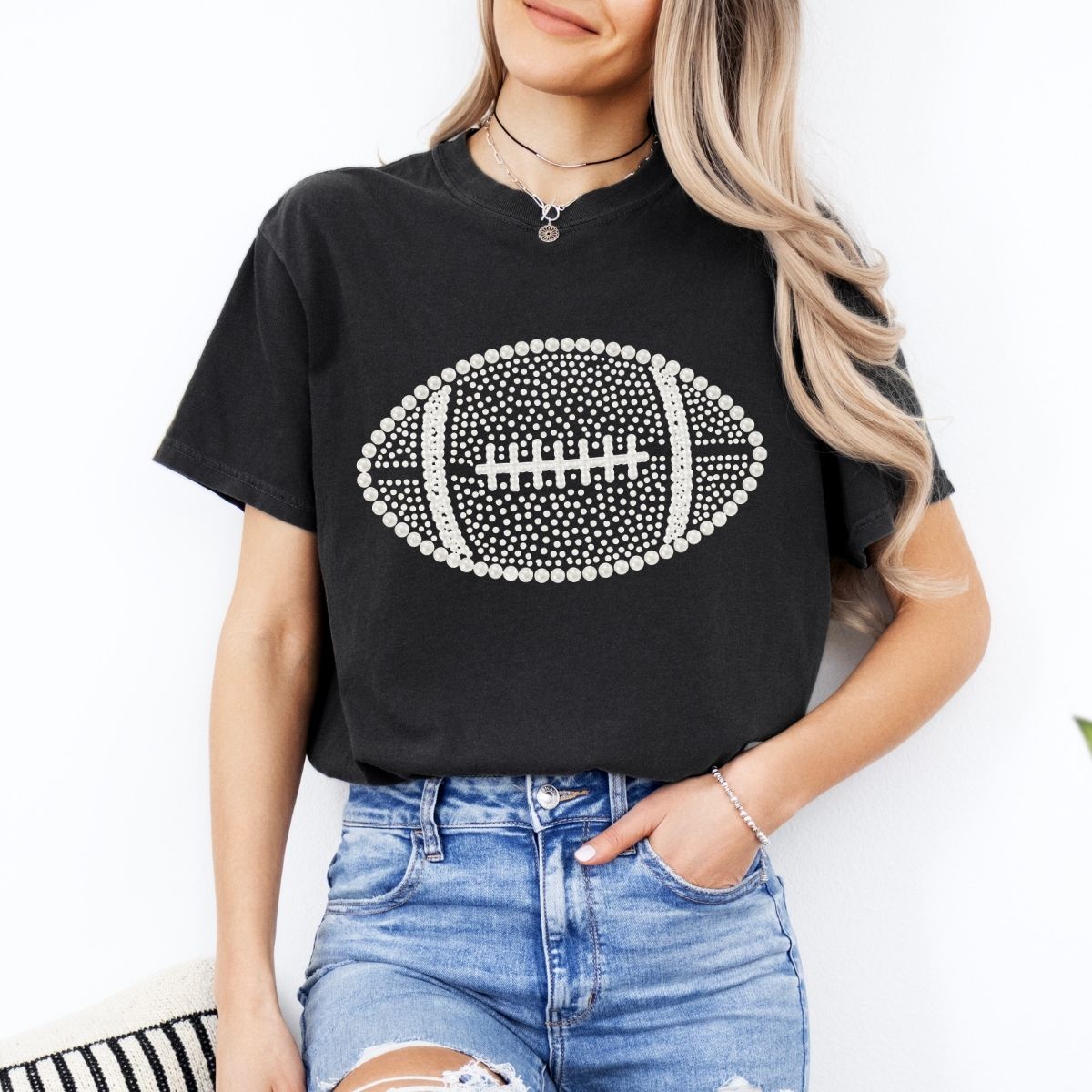FOOTBALL *FAUX PEARL* - DTF TRANSFER