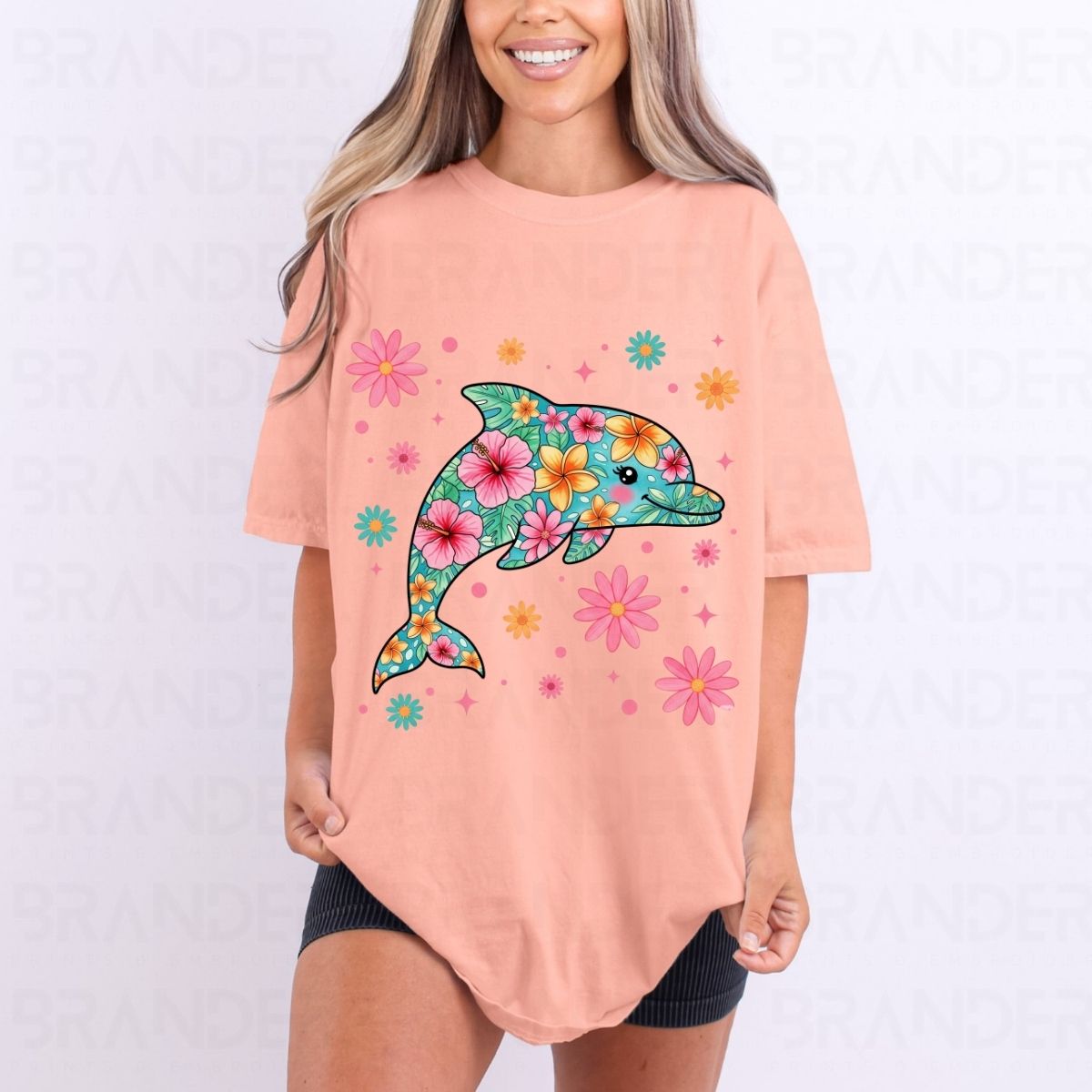 FLORAL DOLPHIN - DTF TRANSFER