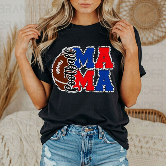 FOOTBALL MAMA *BLUE & RED* - DTF TRANSFER