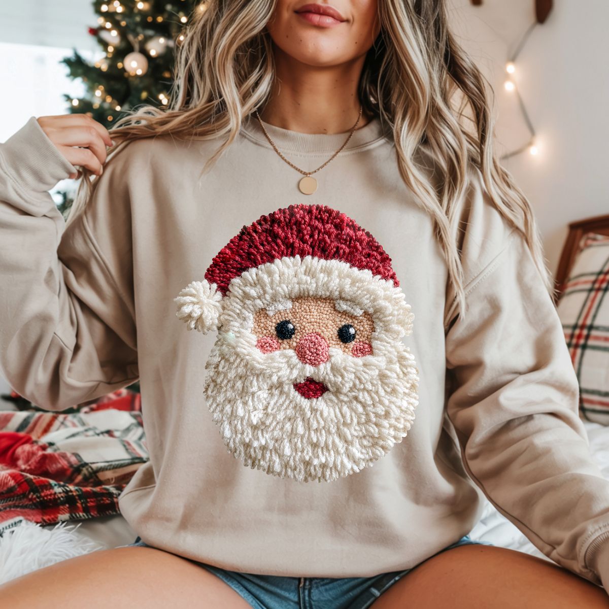 VINTAGE SANTA *FAUX YARN* - DTF TRANSFER