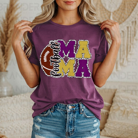 FOOTBALL MAMA *PURPLE & GOLD* - DTF TRANSFER