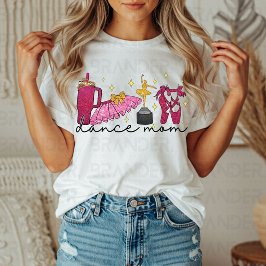 COQUETTE DANCE MOM - FAUX GLITTER - DTF TRANSFER