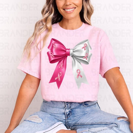COQUETTE BREAST CANCER AWARENESS BOW - DTF TRANSFER
