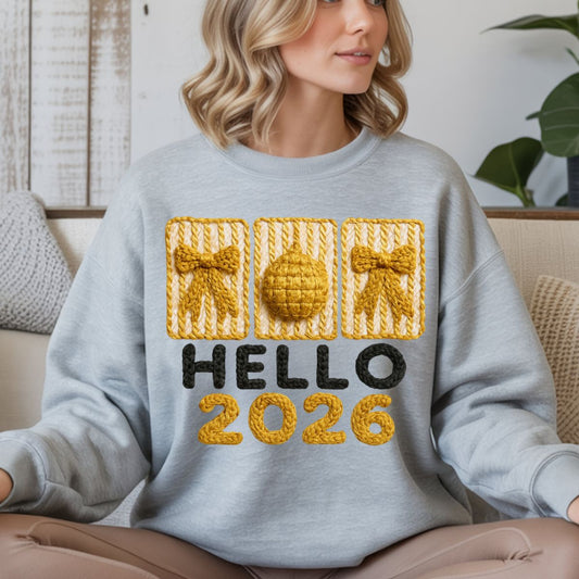 COQUETTE HELLO 2026 *FAUX YARN* - DTF TRANSFER