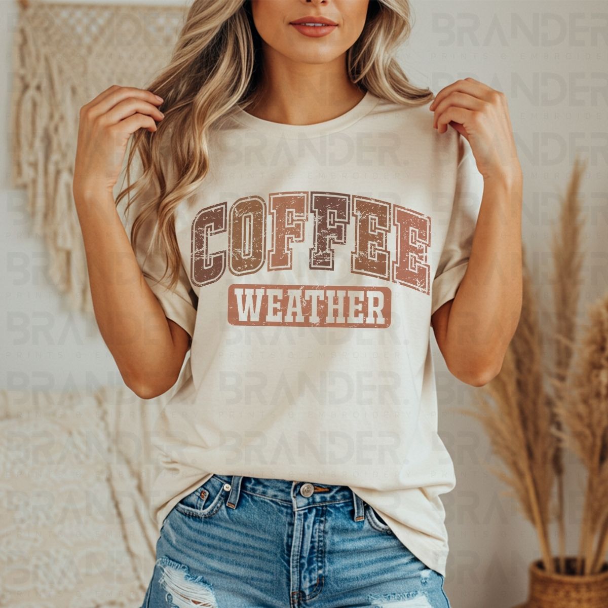 COFFEE WEATHER - W/GRUNGE - DTF TRANSFER