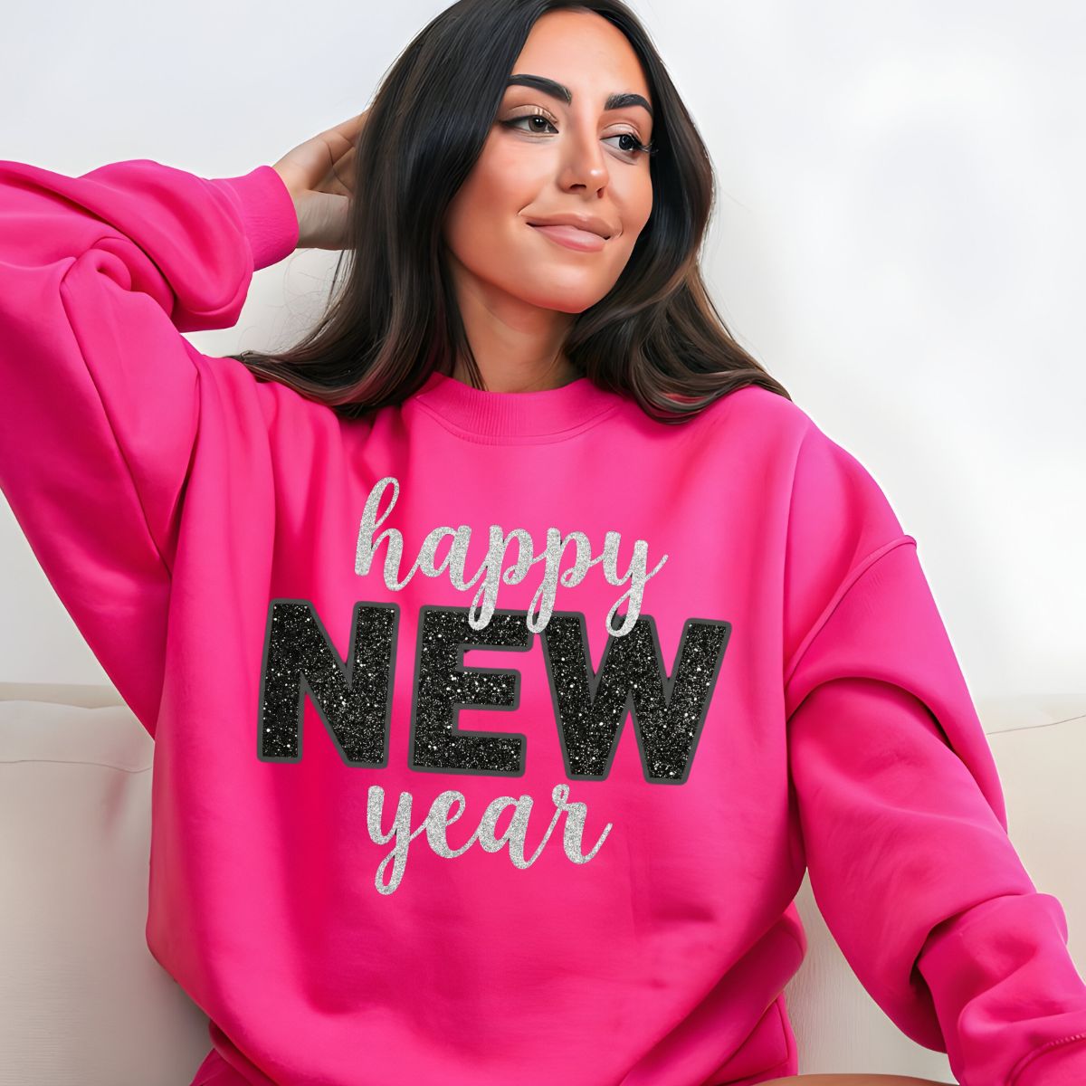 HAPPY NEW YEAR *FAUX GLITTER* - DTF TRANSFER