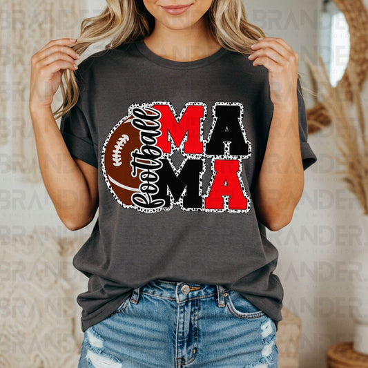 FOOTBALL MAMA *RED & BLACK* - DTF TRANSFER