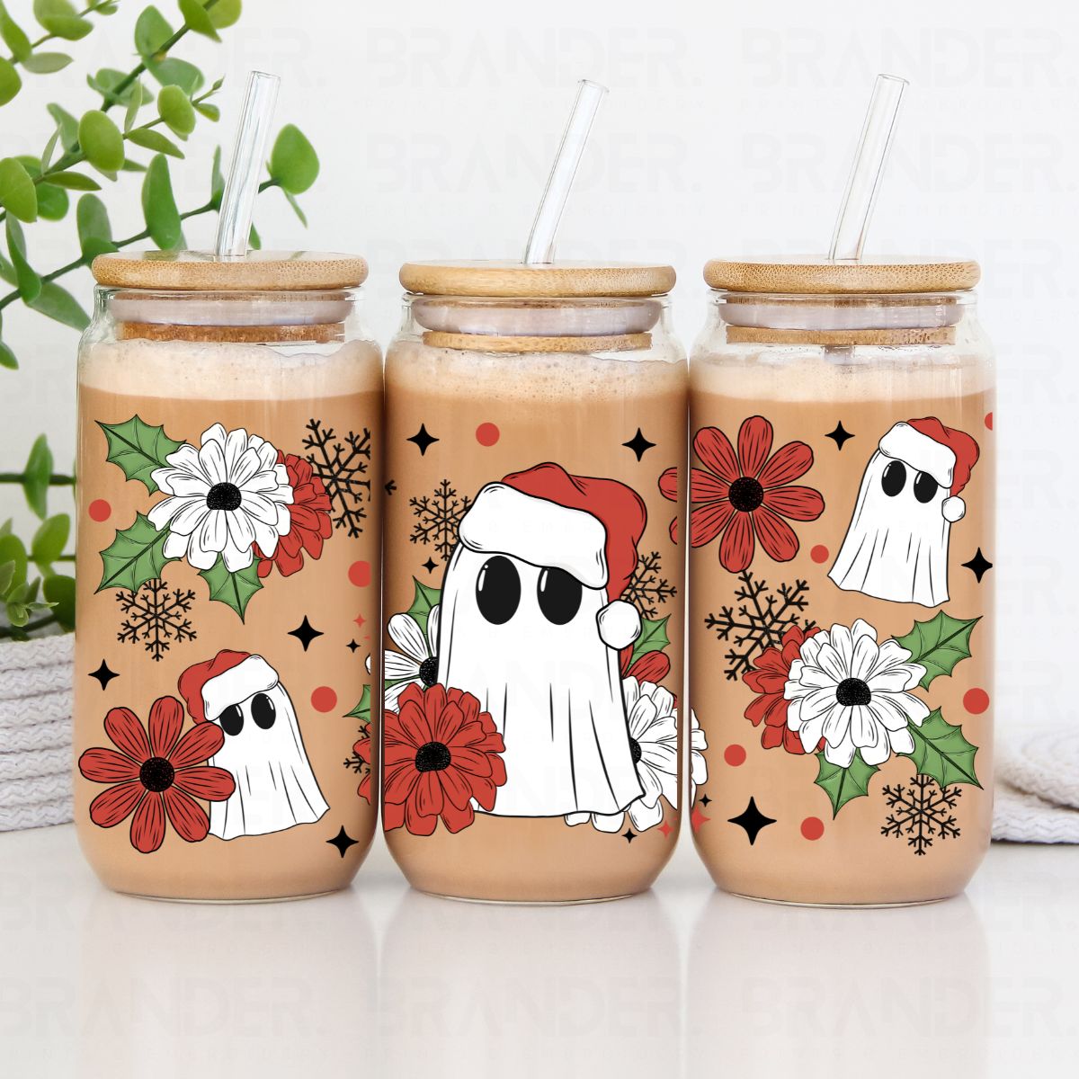 SANTA GHOSTIE - 16 OZ - UV DTF