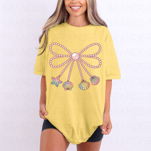 COQUETTE STARFISH AND CLAMS PEARL BOW - DTF TRANSFER