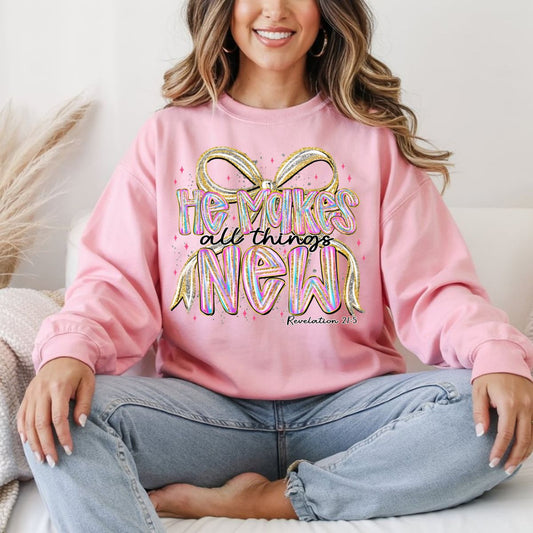 COQUETTE HE MAKES ALL THINGS NEW - COMPLETED TEE