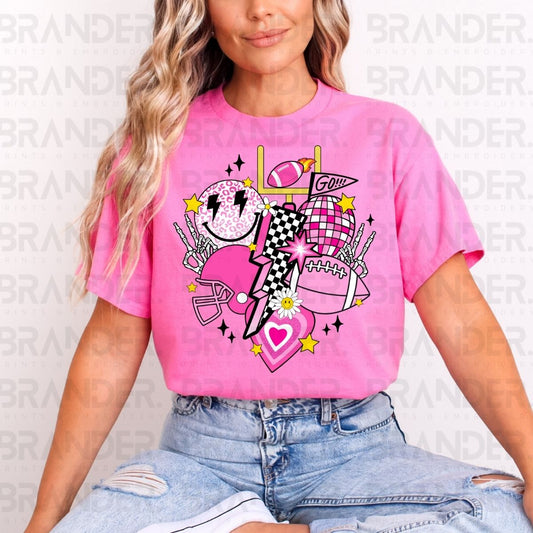 RETRO FOOTBALL *PINK* - DTF TRANSFER