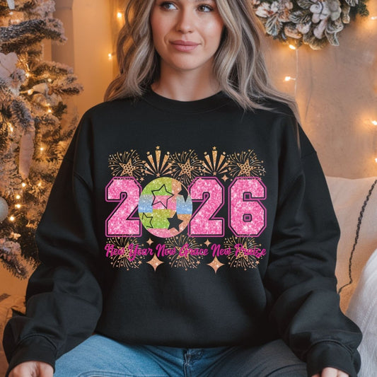 2026 NEW YEAR NEW GRACE NEW PRAISE *FAUX GLITTER* - DTF TRANSFER