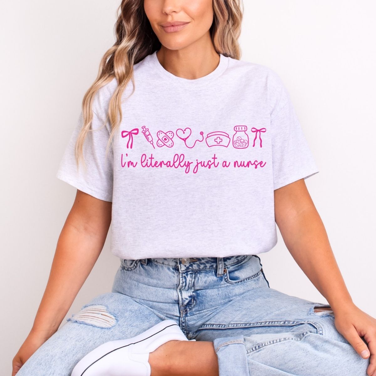COQUETTE IM LITERALLY JUST A NURSE *PINK TEXT* - DTF TRANSFER
