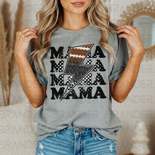 FOOTBALL MAMA *WHITE & BLACK* - DTF TRANSFER