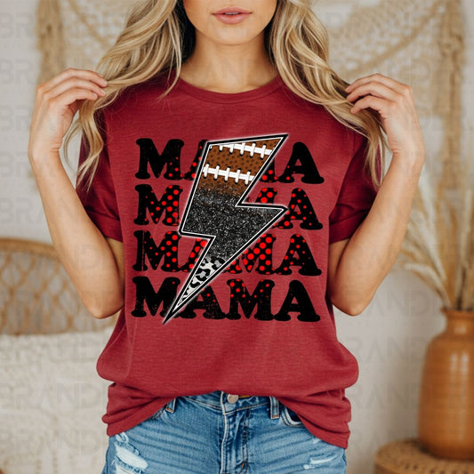 FOOTBALL MAMA *RED & BLACK* - DTF TRANSFER