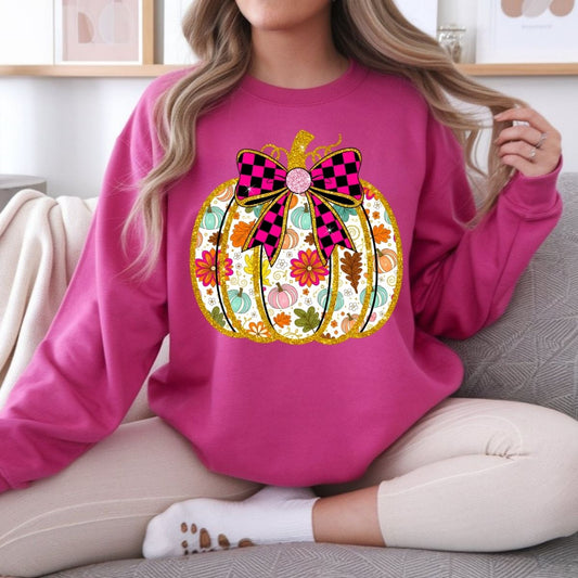COQUETTE RETRO FLORAL PUMPKIN - DTF TRANSFER