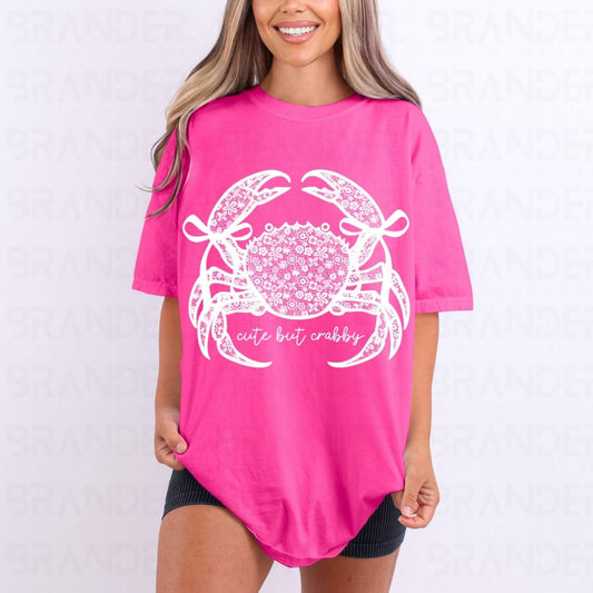 COQUETTE CUTE BUT CRABBY - *FAUX LACE* - DTF TRANSFER