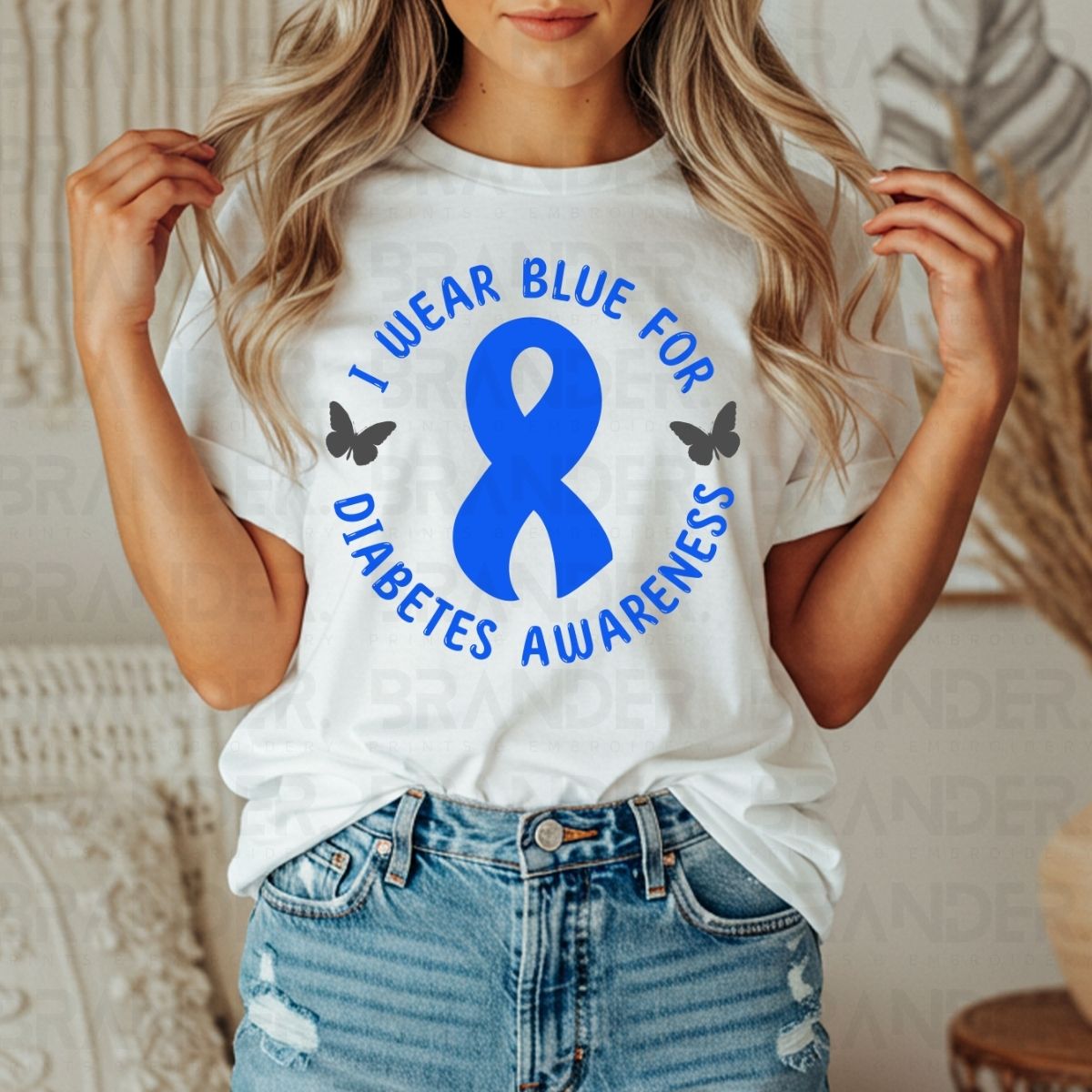 I WEAR BLUE FOR DIABETES AWARENESS - DTF TRANSFER