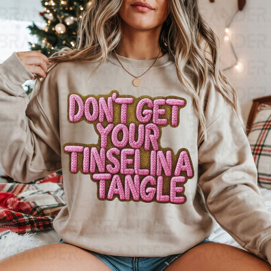 DON'T GET YOUR TINSEL IN A TANGLE *FAUX YARN* - DTF TRANSFER