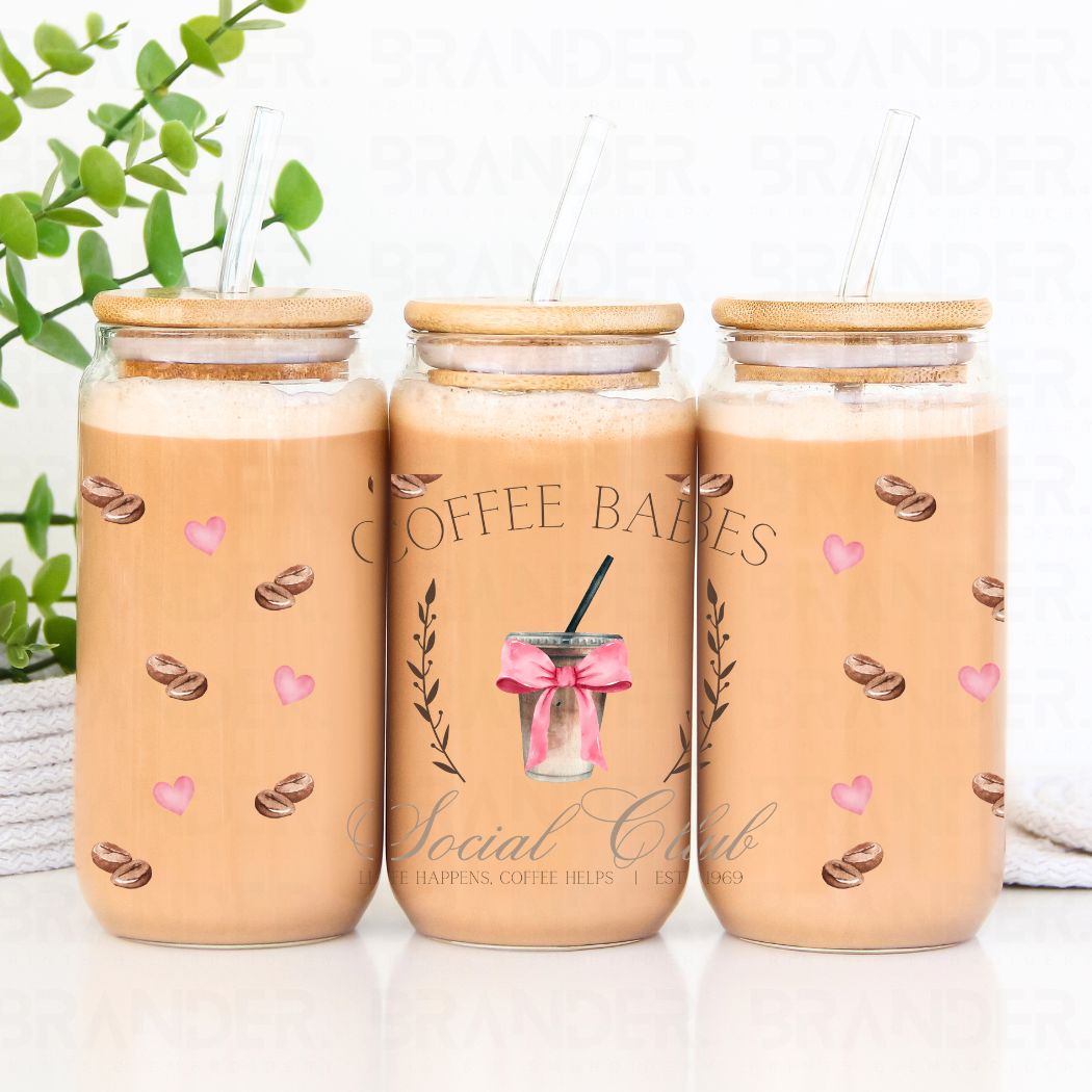 COQUETTE COFFEE BABES SOCIAL CLUB - 16 OZ - UV DTF