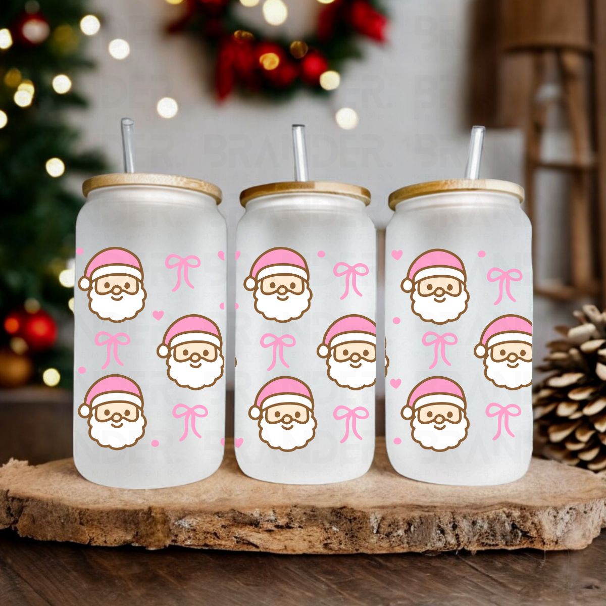 COQUETTE SANTAS AND BOWS - 16 OZ - UV DTF