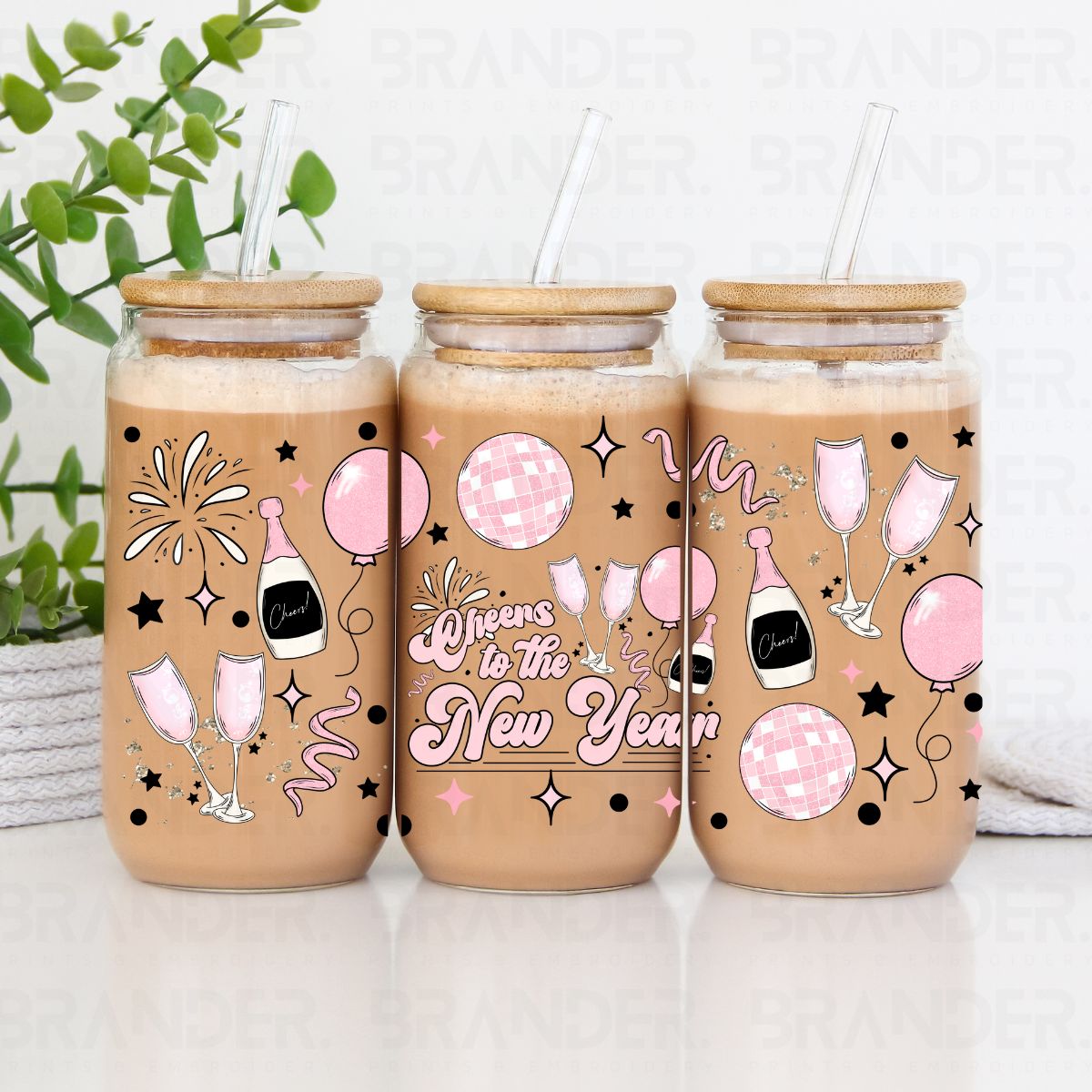 CHEERS TO THE NEW YEAR - 16 OZ - UV DTF