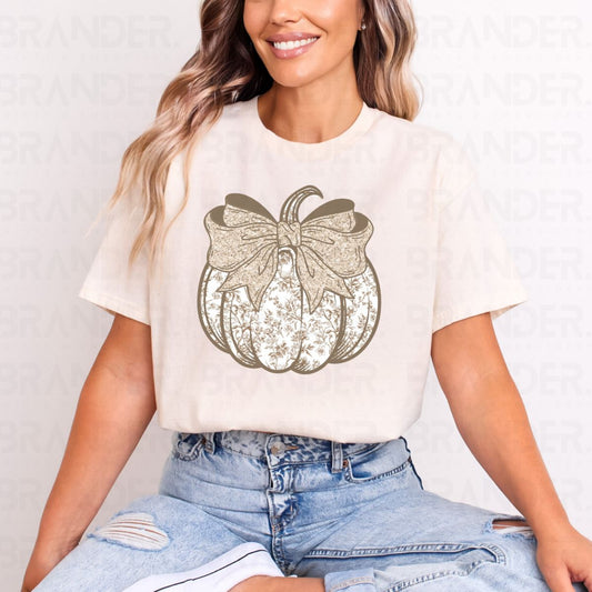 COQUETTE TAN FLORAL PUMPKIN - DTF TRANSFER