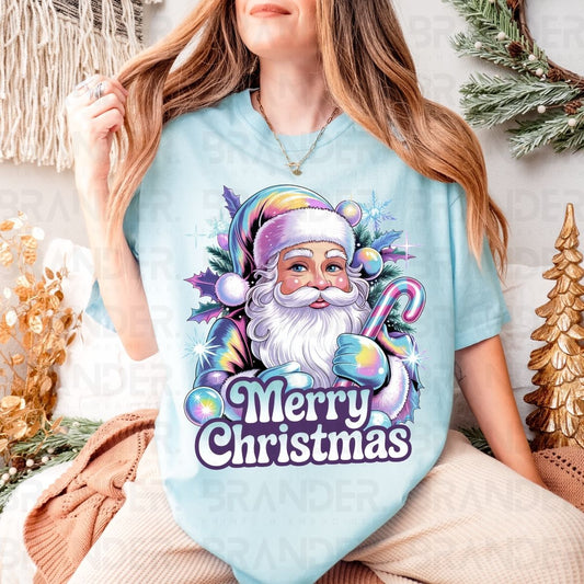 IRIDESCENT MERRY CHRISTMAS - DTF TRANSFER