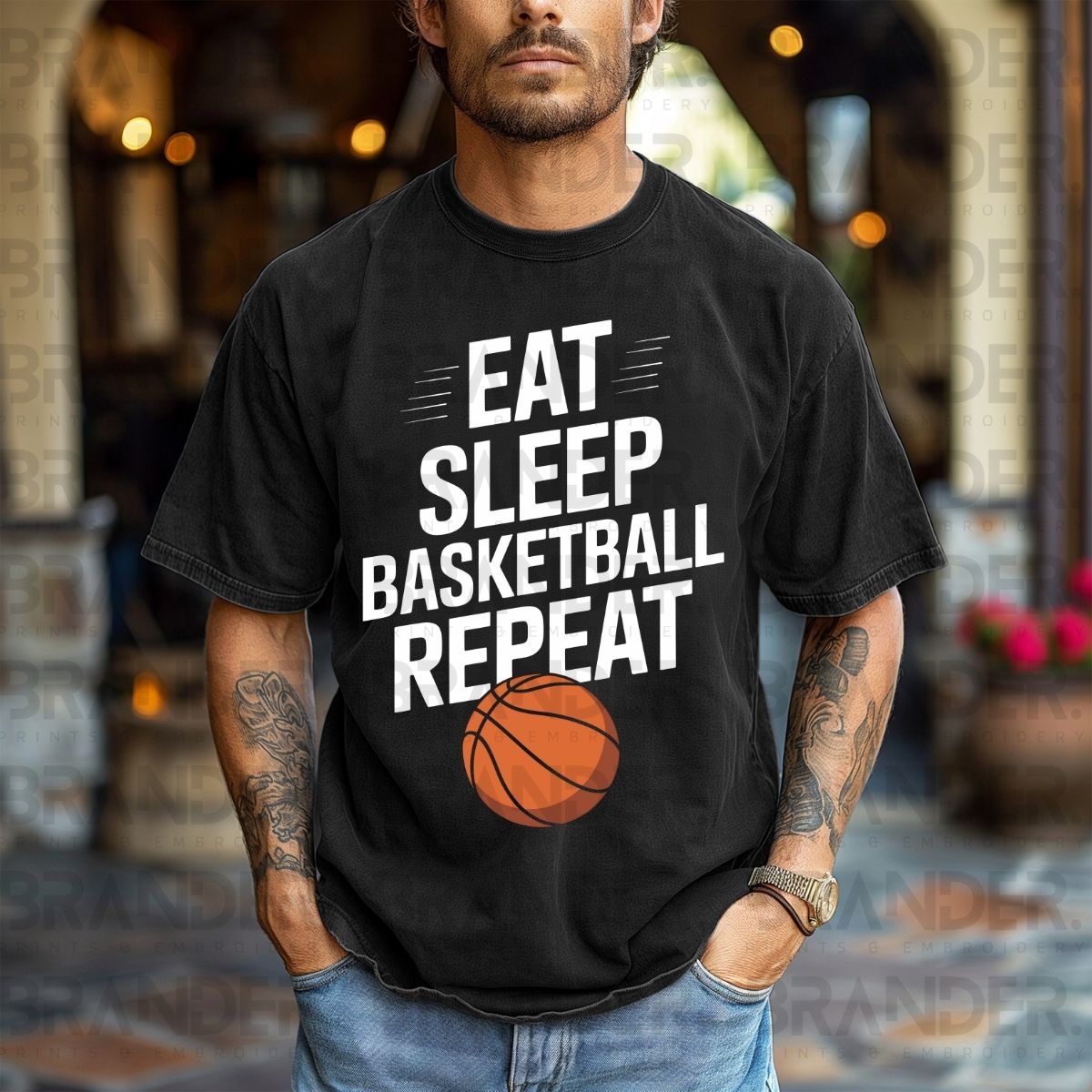 EAT SLEEP BASKETBALL REPEAT - DTF TRANSFER