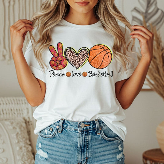 PEACE LOVE BASKETBALL - DTF TRANSFER