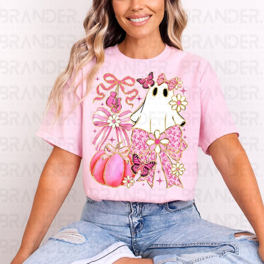 COQUETTE BREAST CANCER AWARENESS GHOST - DTF TRANSFER