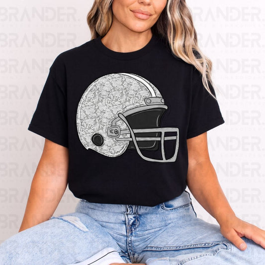 GRAY LACE HELMET *FAUX LACE* - DTF TRANSFER