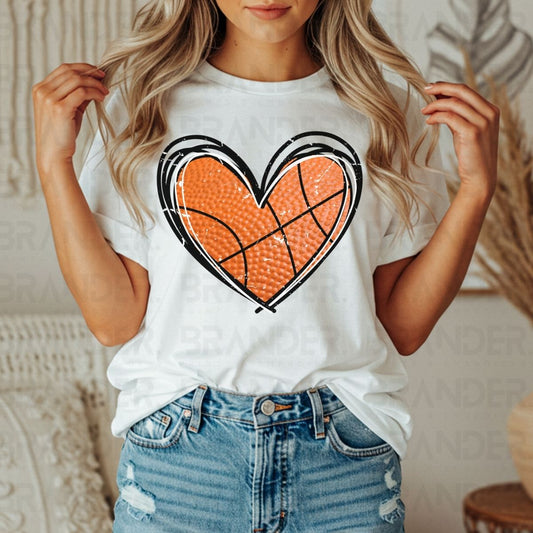 BASKETBALL HEART - DTF TRANSFER