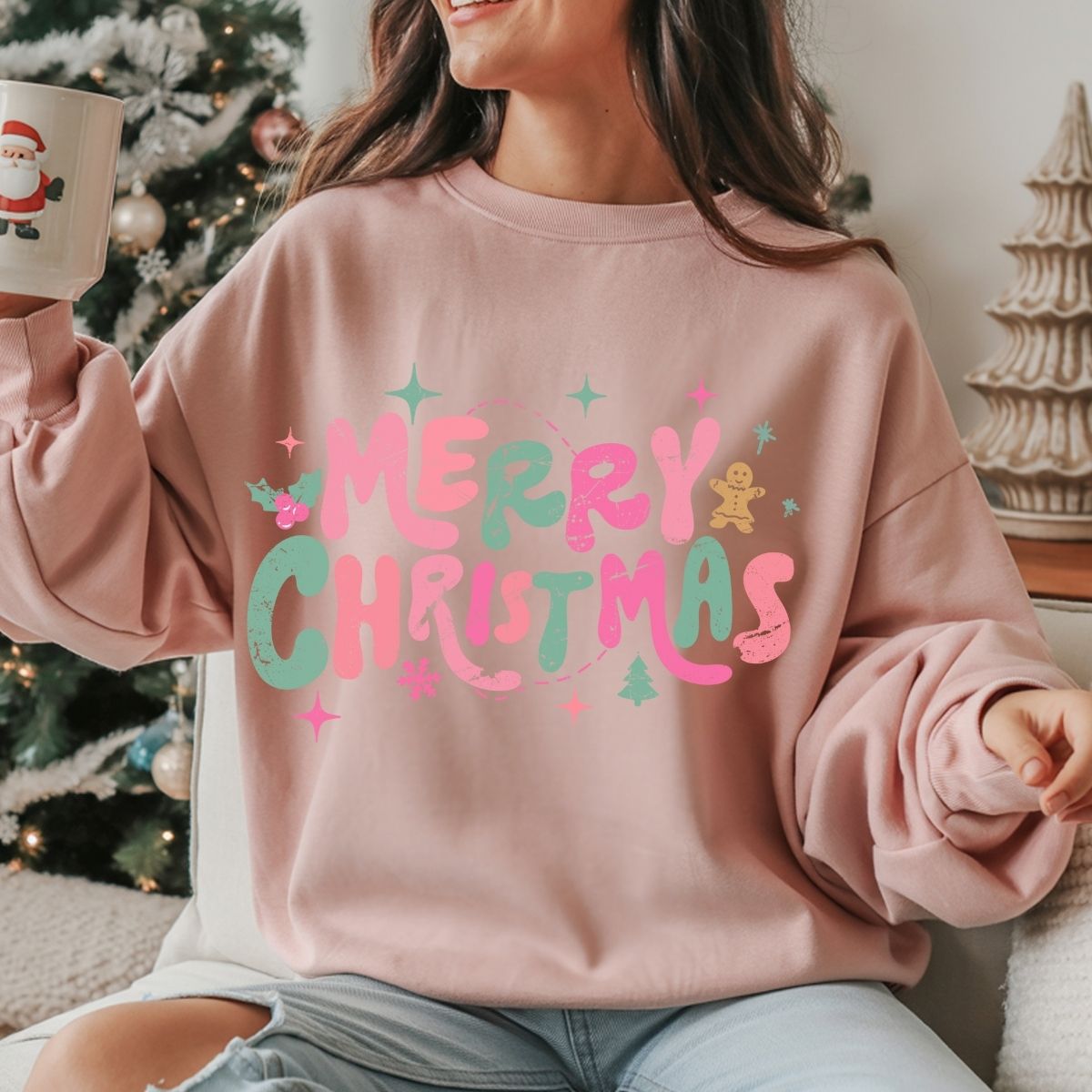 MERRY CHRISTMAS *DISTRESSED* - DTF TRANSFER