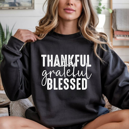 THANKFUL GRATEFUL BLESSED - DTF TRANSFER