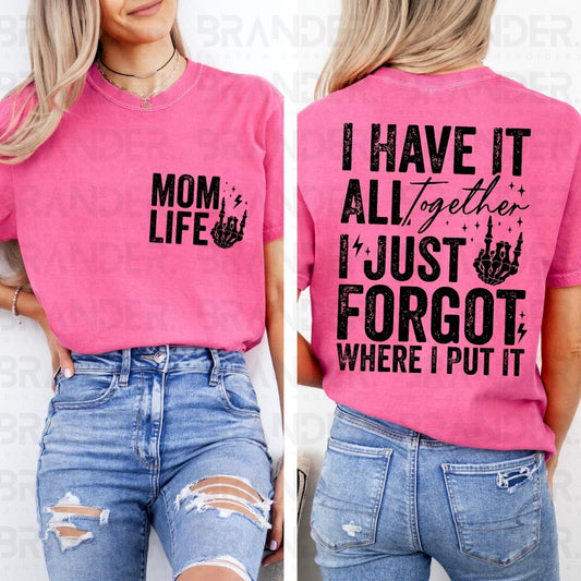 MOM LIFE - FRONT+BACK - DTF TRANSFER