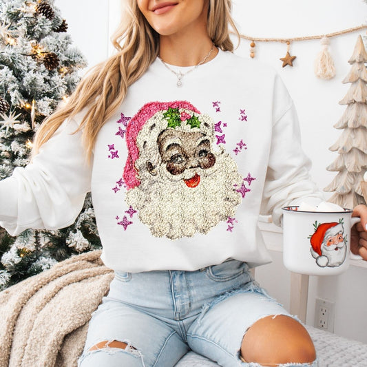 VINTAGE SANTA *FAUX SEQUIN* - DTF TRANSFER
